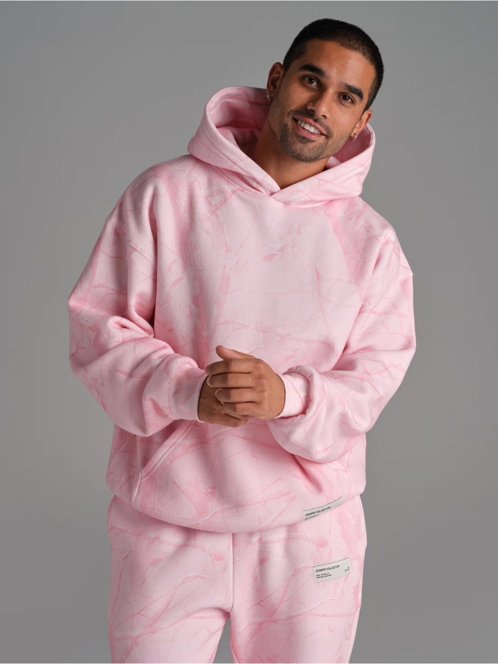 Comfrt Camo Hoodie in petal pink camo